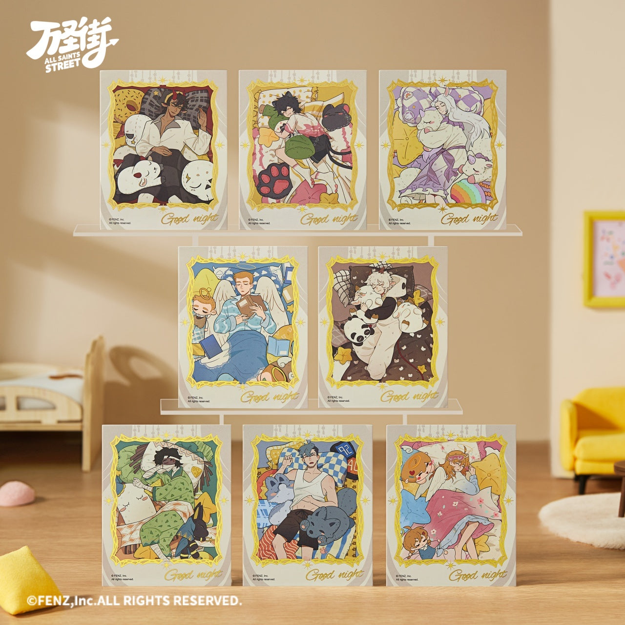 ALL SAINTS STREET-Good Night-Instant Photo-Style Trading Cards Blind Box