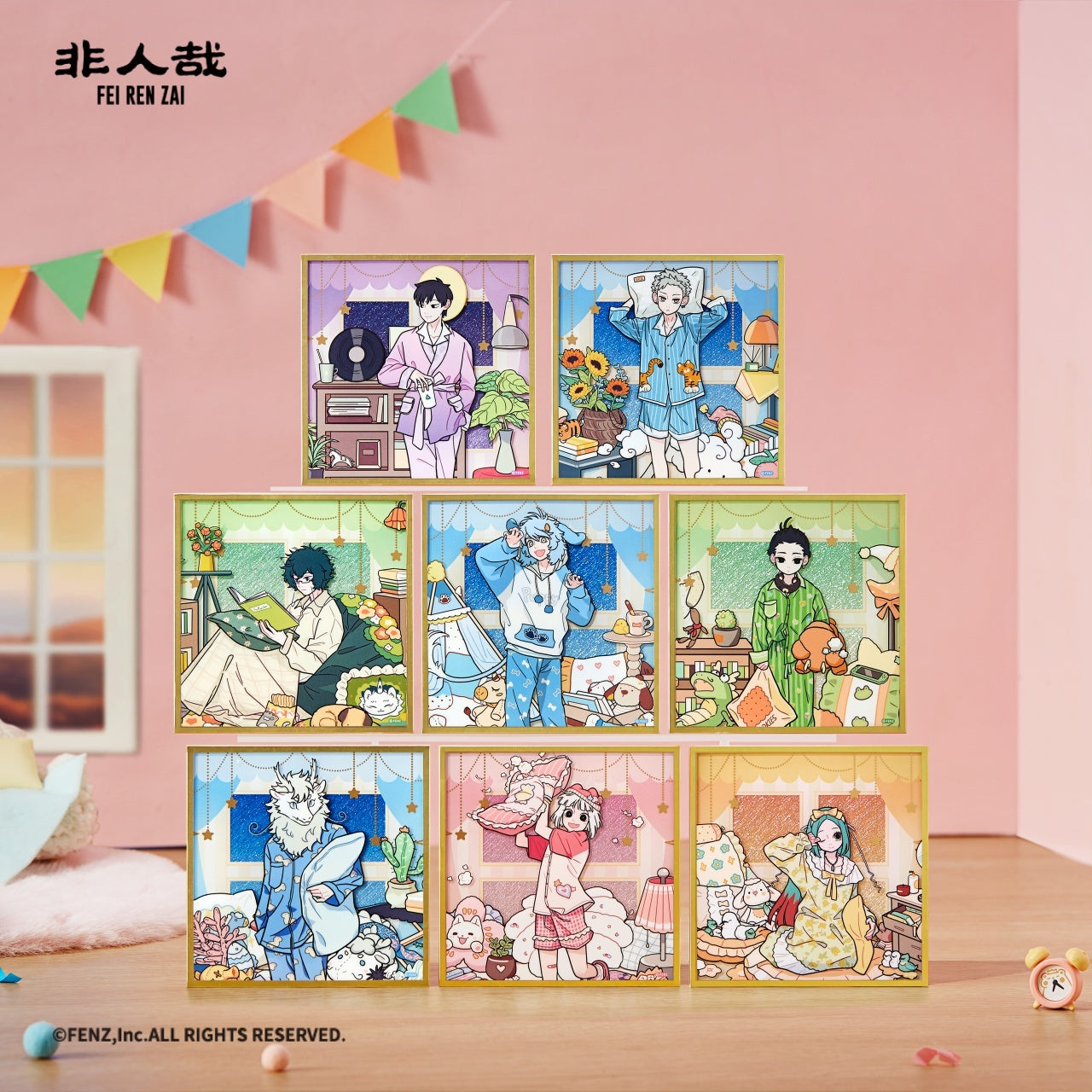 FEI REN ZAI Pajama Party Acrylic Shikishi Art Board Blind Box