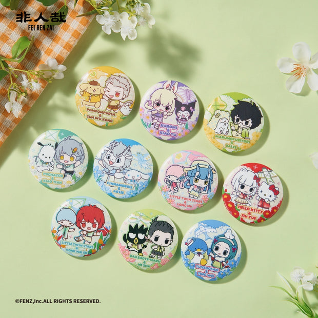 FEI REN ZAI x SANRIO CHARACTERS - Badge Blind Box - Q Edition