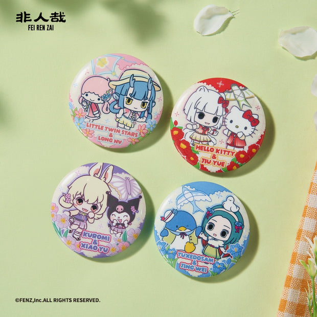 FEI REN ZAI x SANRIO CHARACTERS - Badge Blind Box - Q Edition