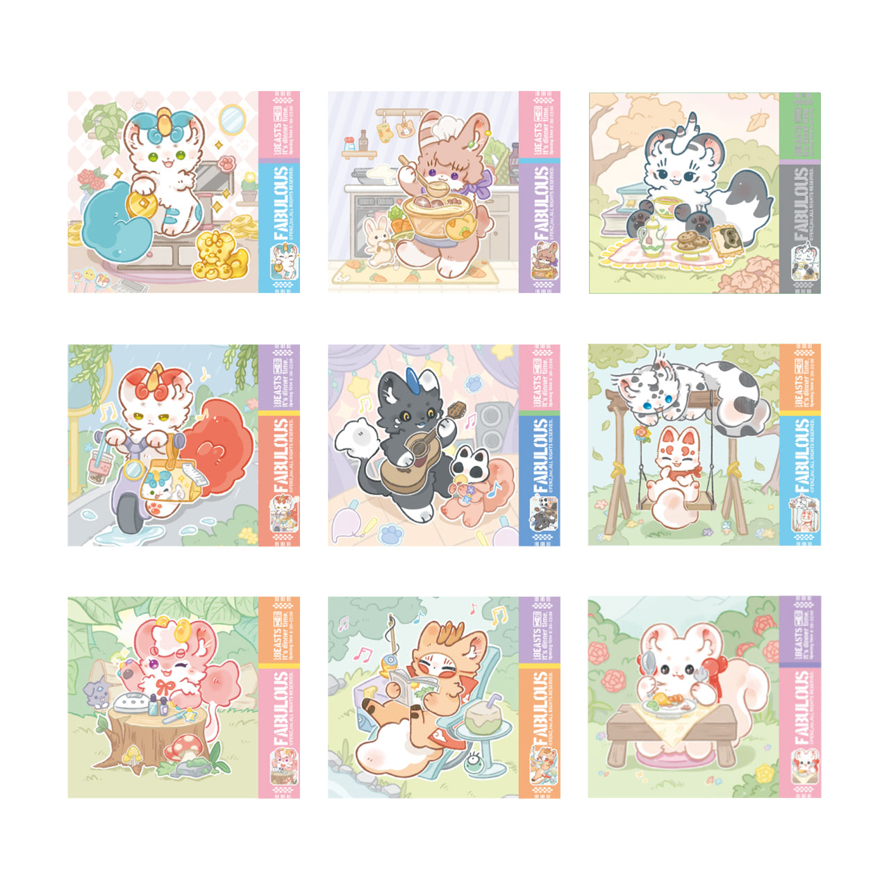 Fabulous Beasts 神話の生き物 ダイナー 色紙アートボード ブラインドボックス