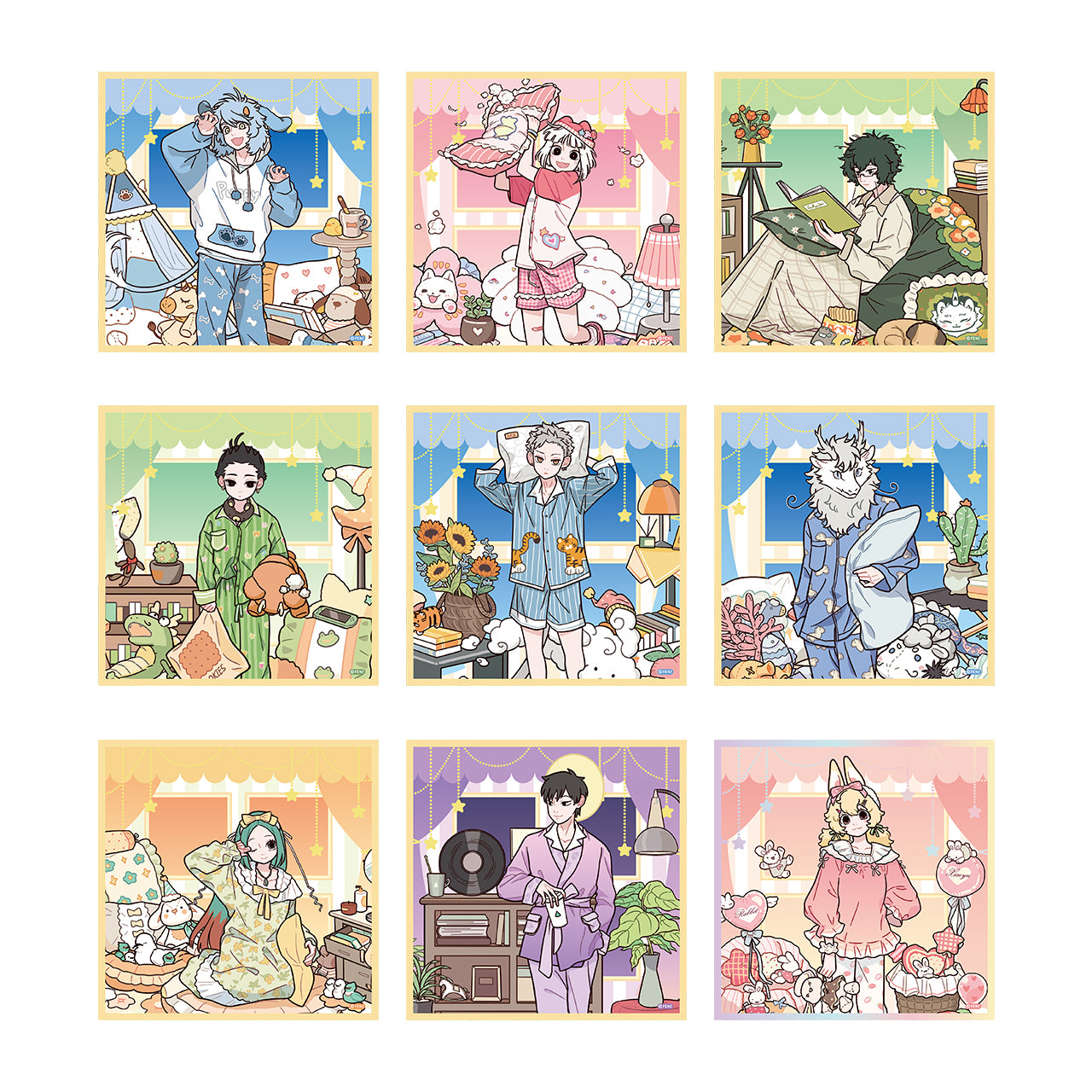 FEI REN ZAI Pajama Party Acrylic Shikishi Art Board Blind Box